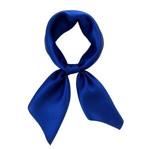 Blue Satin Scarf 19x19, Western Cowboy Cowgirl Bandana, Boho Coastal Ranch Wear